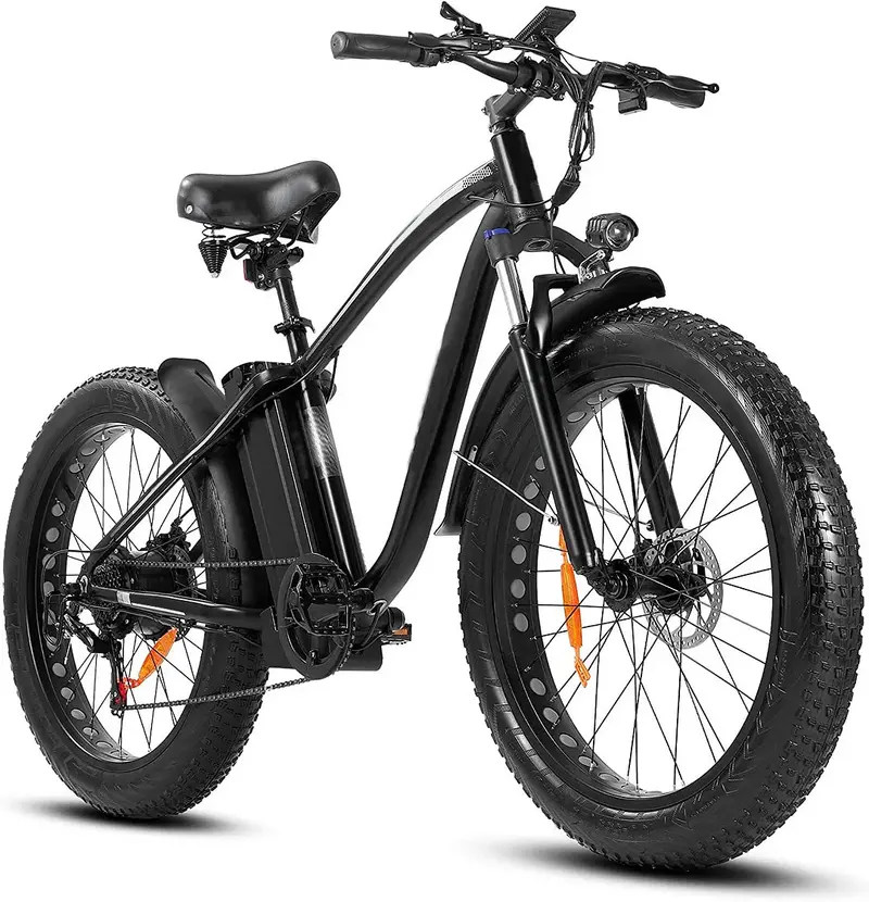 750W Electric Mountain Bike — 48V/15Ah Battery, Dual Hydraulic Disc Brakes, Shimano 7-Speed, Matte Black