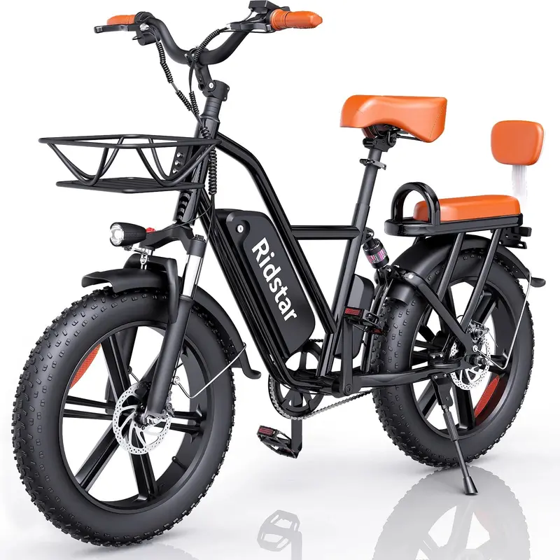 750W Fat-Tire Electric Commuter Bike – 48V 15Ah Removable Battery, 20" x 4.0 Tires, Fork Suspension, UL2849 Certified