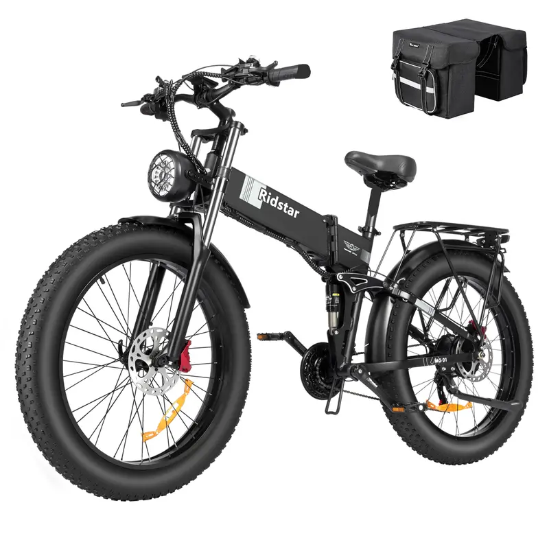 750W Folding Electric Bike for Adults – 48V 20Ah Removable Battery, 26" Fat Tires, Shimano 21-Speed MTB