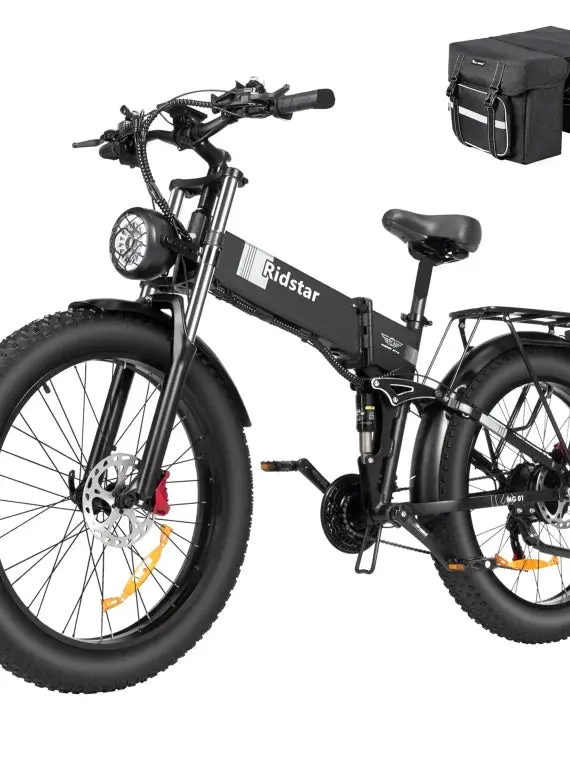 750W Folding Electric Bike for Adults – 48V 20Ah Removable Battery, 26" Fat Tires, Shimano 21-Speed MTB