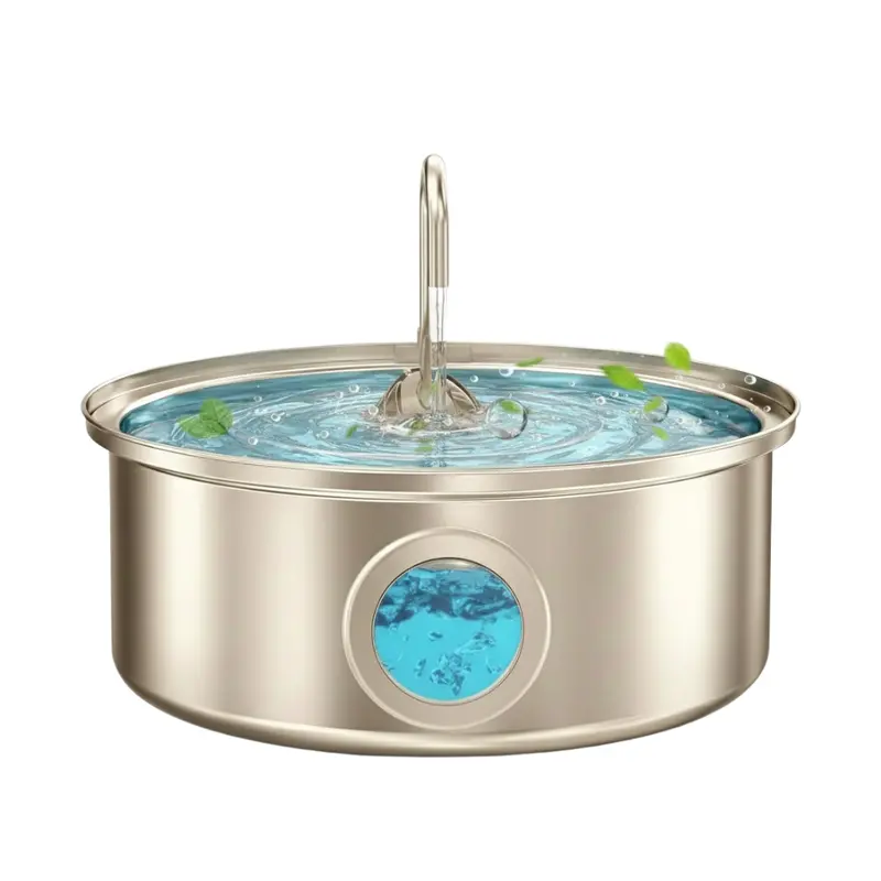 7L Stainless Steel Pet Fountain with Visible Water Level Gauge 2