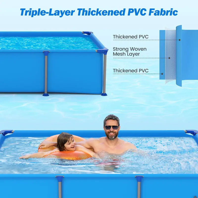 8.5' x 6' Rectangular Metal-Frame Above-Ground Pool Kit 2