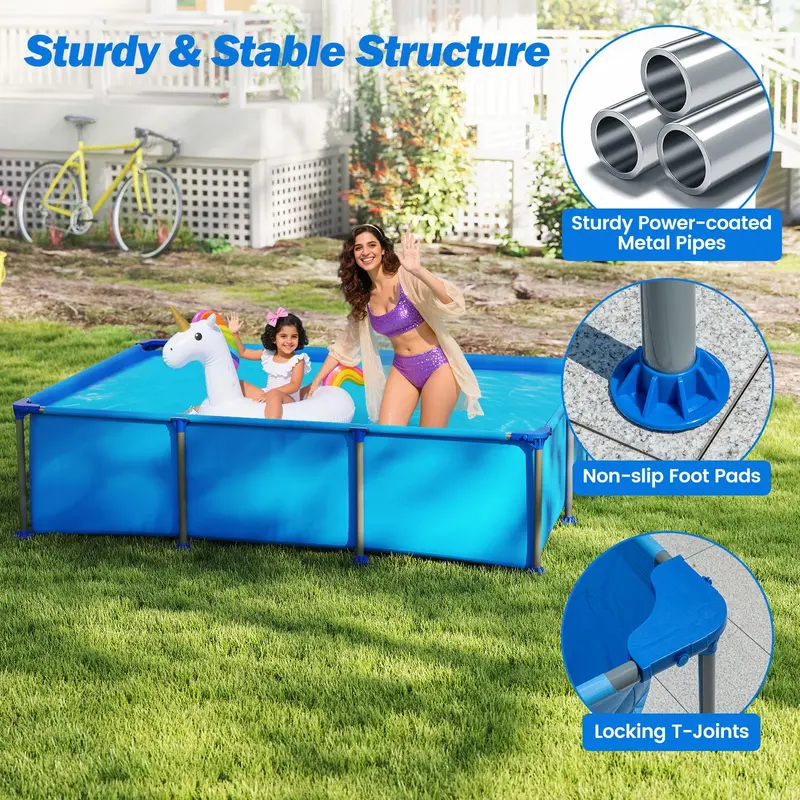 8.5' x 6' Rectangular Metal-Frame Above-Ground Pool Kit