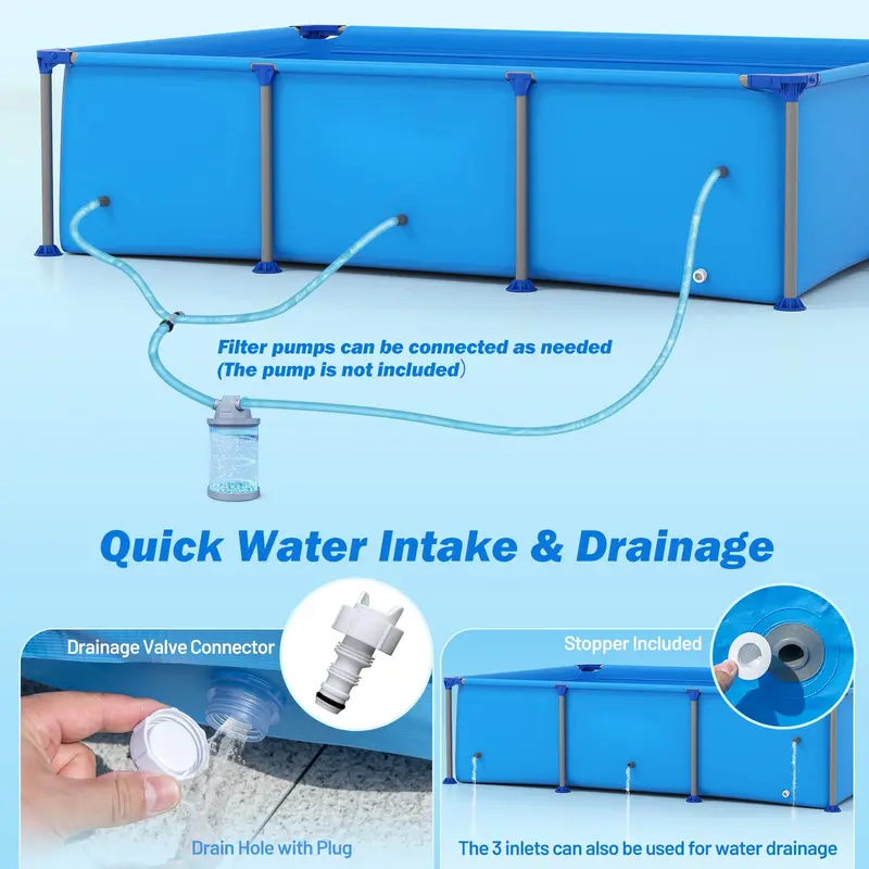 8.5' x 6' Rectangular Metal-Frame Above-Ground Pool Kit