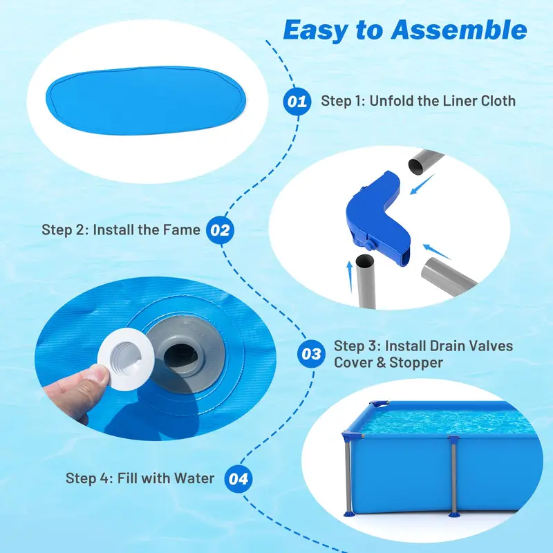8.5' x 6' Rectangular Metal-Frame Above-Ground Pool Kit