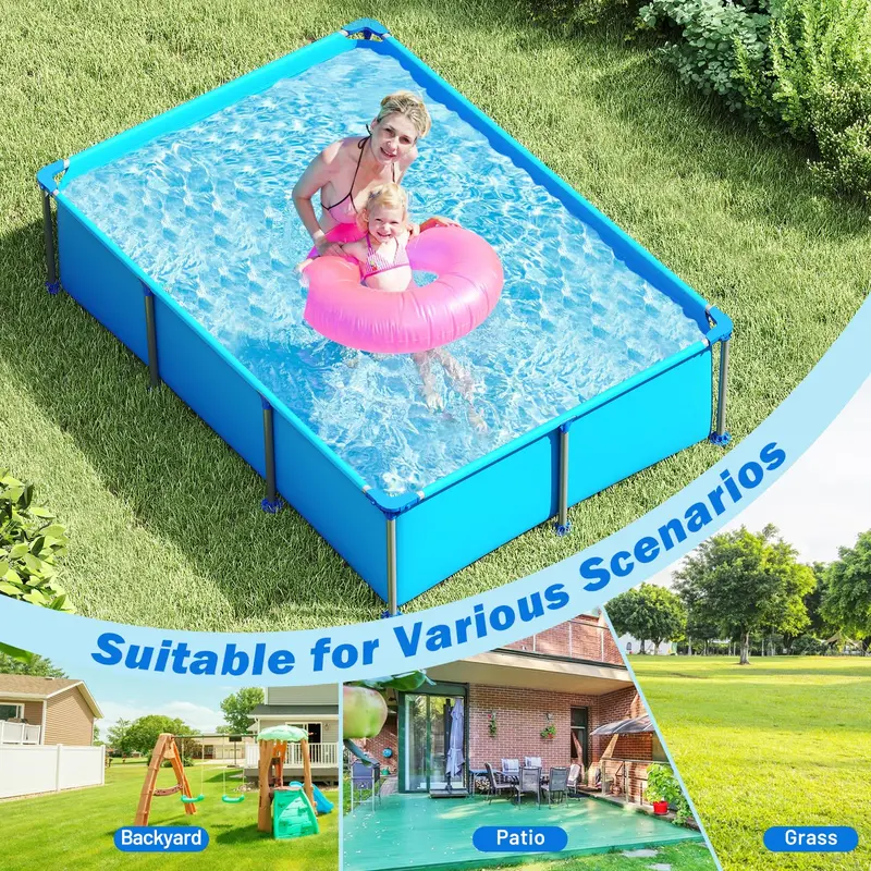 8.5' x 6' Rectangular Metal-Frame Above-Ground Pool Kit