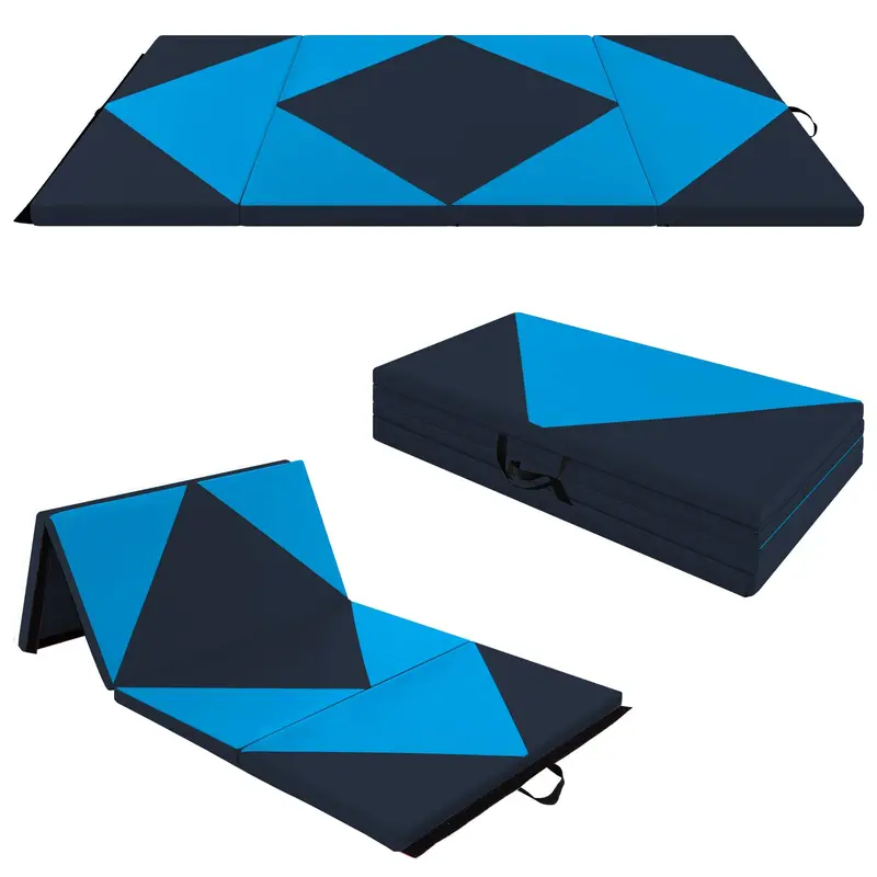 8-Foot Folding Tumbling Mat – 4-Inch Thickness, Hook-and-Loop & Carry Handles