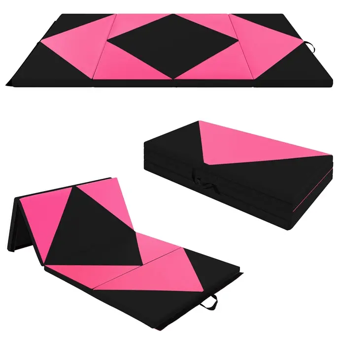 8-Foot Folding Tumbling Mat – 4-Inch Thickness, Hook-and-Loop & Carry Handles
