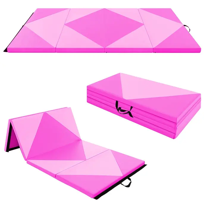 8-Foot Folding Tumbling Mat – 4-Inch Thickness, Hook-and-Loop & Carry Handles