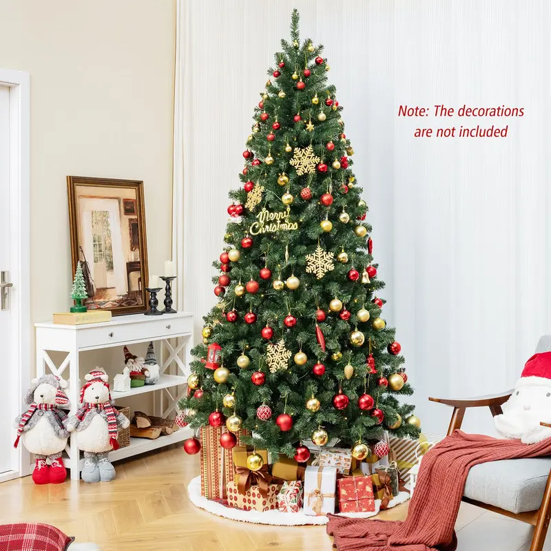 8-Foot Full-Bodied Pre-Lit Artificial Christmas Tree with 400 Warm White LEDs