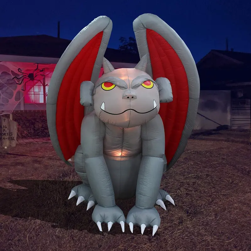 8-Foot Giant Inflatable Gargoyle – Light-Up Halloween Outdoor Monster Decoration