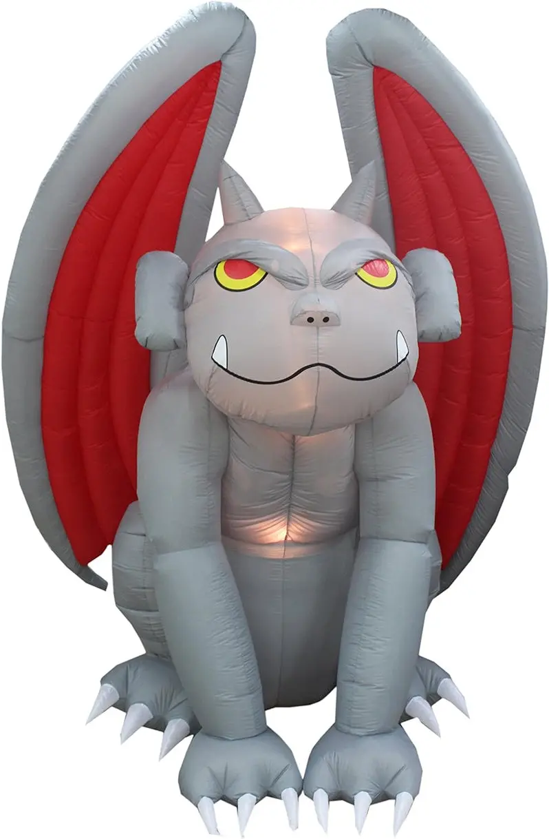8-Foot Giant Inflatable Gargoyle – Light-Up Halloween Outdoor Monster Decoration