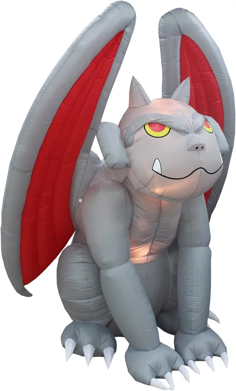 8-Foot Giant Inflatable Gargoyle – Light-Up Halloween Outdoor Monster Decoration