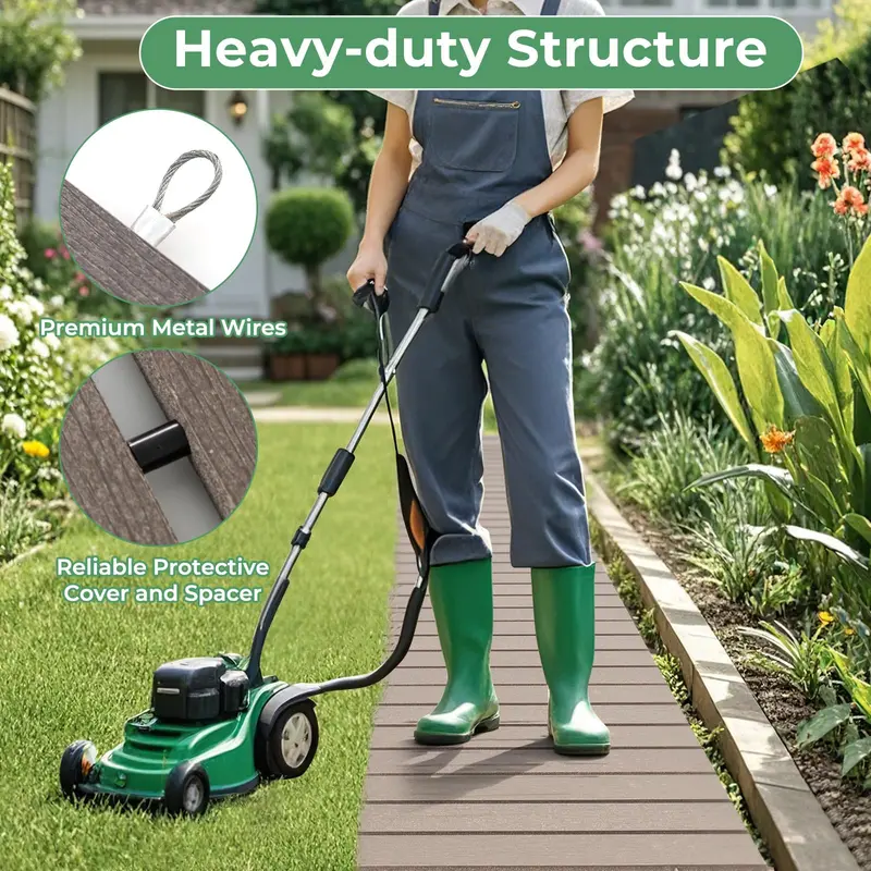 8-Foot Roll-Out Garden Pathway – Straight Outdoor Patio Walkway (95" x 21.5" x 0.5")