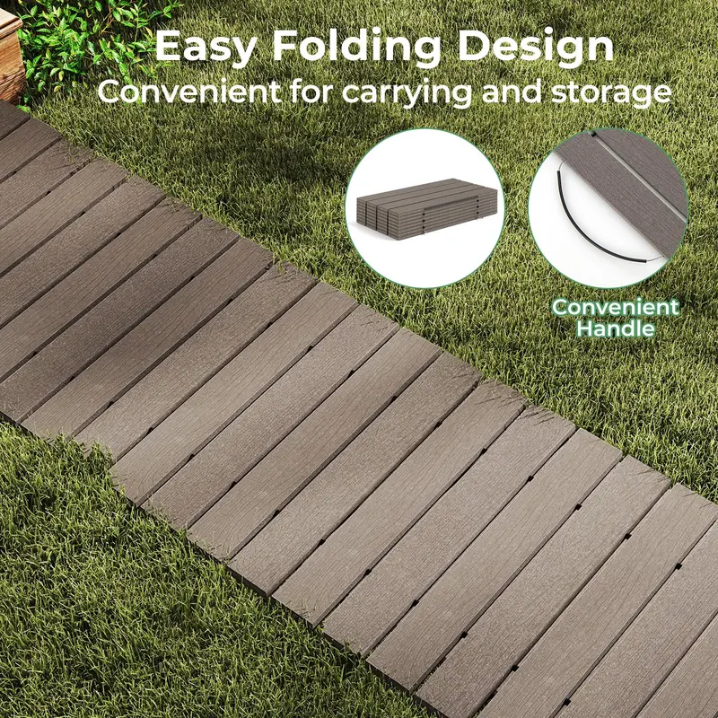 8-Foot Roll-Out Garden Pathway – Straight Outdoor Patio Walkway (95" x 21.5" x 0.5")