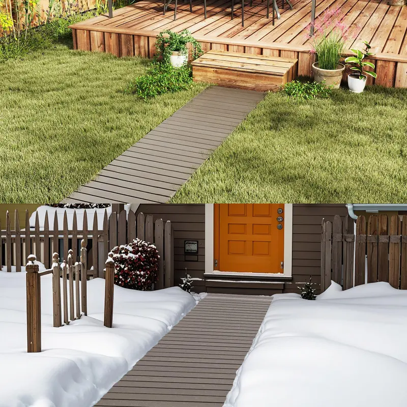 8-Foot Roll-Out Garden Pathway – Straight Outdoor Patio Walkway (95" x 21.5" x 0.5")