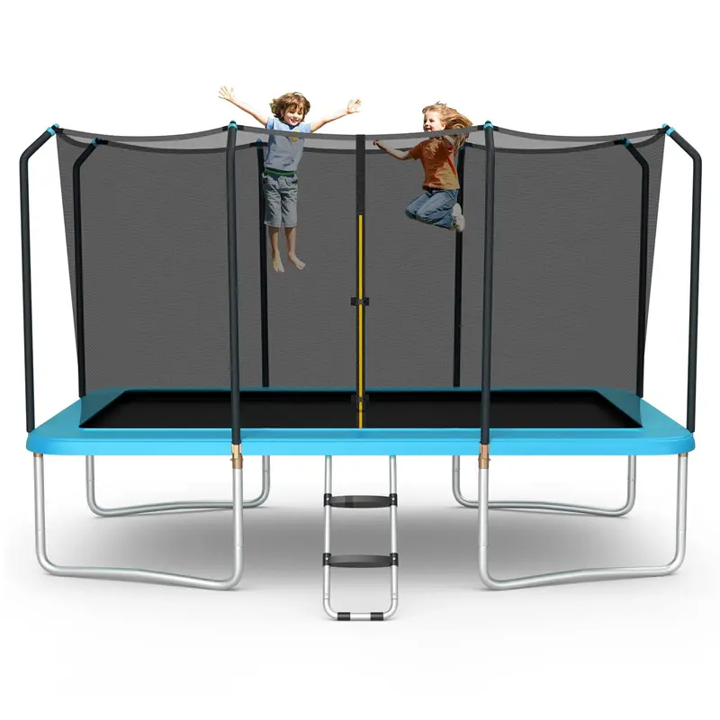 8 ft x 14 ft Rectangular Trampoline – 440 lb Weight Limit, Enclosure Net & Non-Slip Ladder Included
