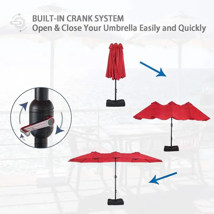 8-Piece Outdoor Patio Dining Set with Umbrella & Swivel Sling Chairs