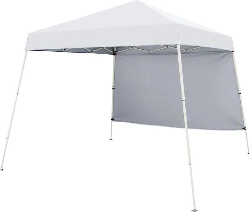 8' x 8' Pop-Up Canopy Tent with One Zippered Sidewall for Outdoor Use