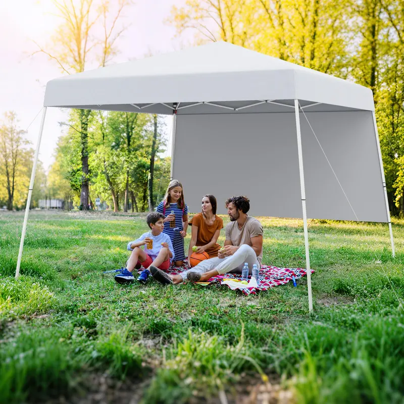 8' x 8' Pop-Up Canopy Tent with One Zippered Sidewall for Outdoor Use 2