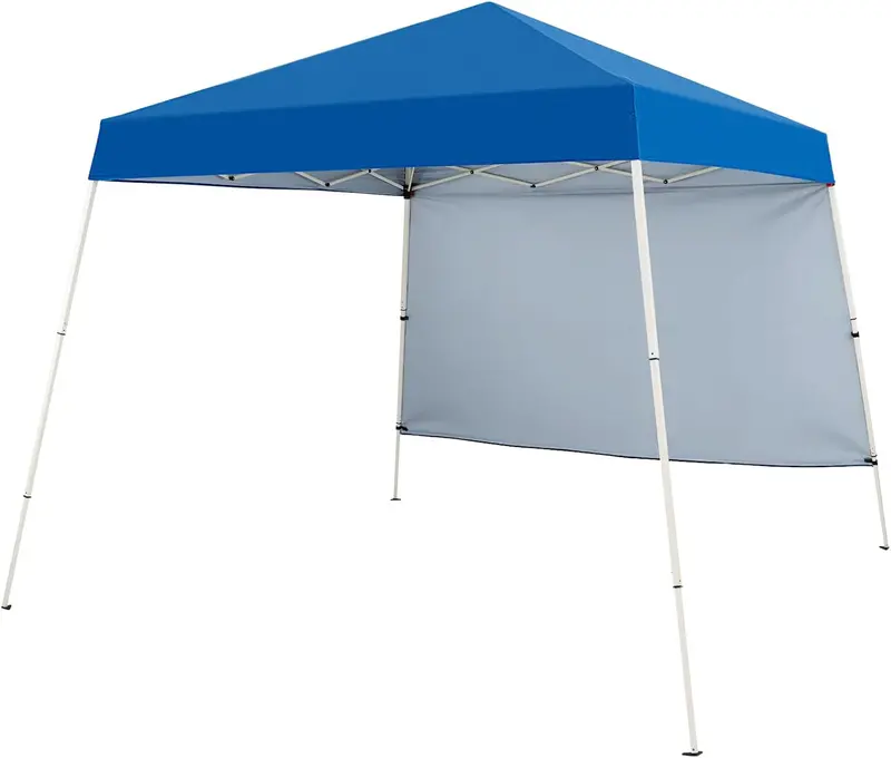 8' x 8' Pop-Up Canopy Tent with One Zippered Sidewall for Outdoor Use