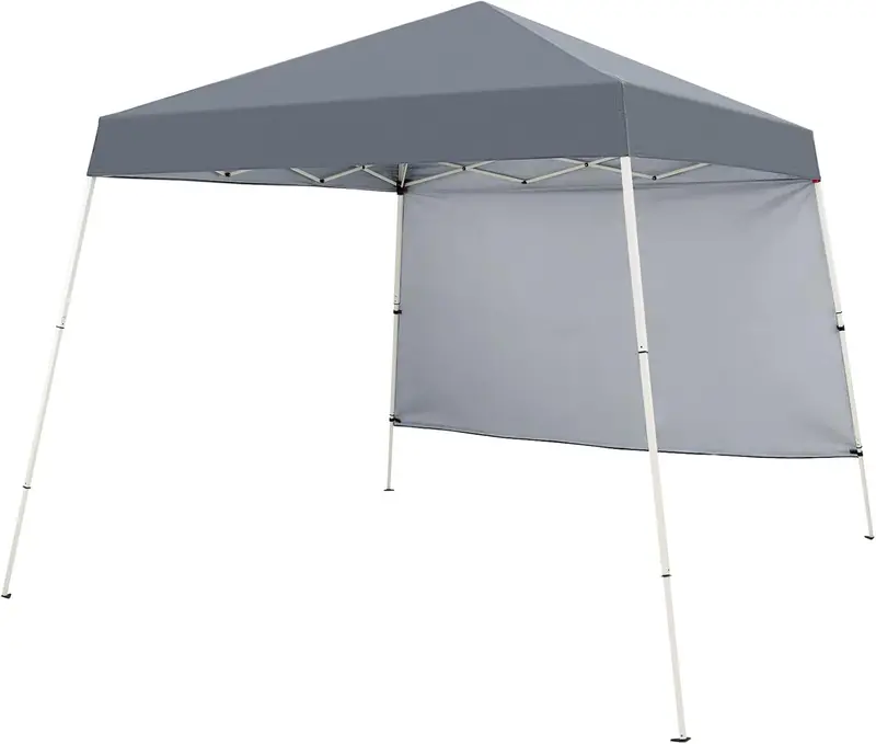 8' x 8' Pop-Up Canopy Tent with One Zippered Sidewall for Outdoor Use