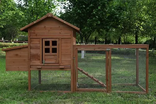 80-Inch Wooden Chicken Coop – Fully Assembled Poultry Nesting Box with Run Enclosure