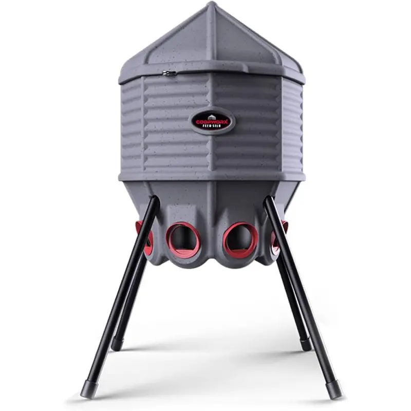 80-Pound UV-Resistant Poultry Feeder — Adjustable Height, 8-Port Design, Made in the USA