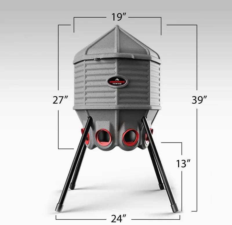 80-Pound UV-Resistant Poultry Feeder — Adjustable Height, 8-Port Design, Made in the USA