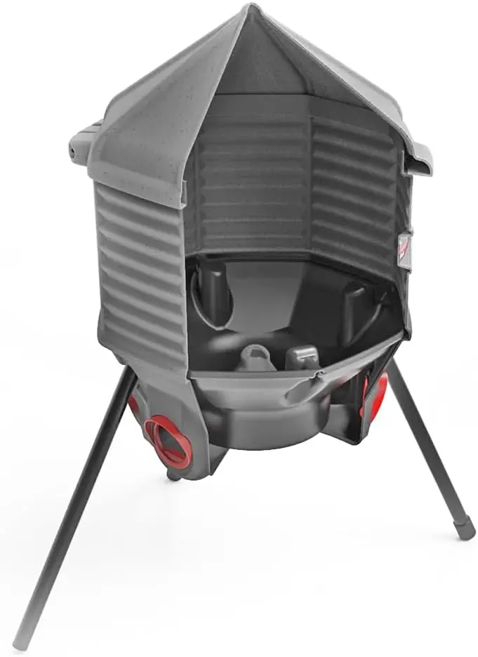 80-Pound UV-Resistant Poultry Feeder — Adjustable Height, 8-Port Design, Made in the USA