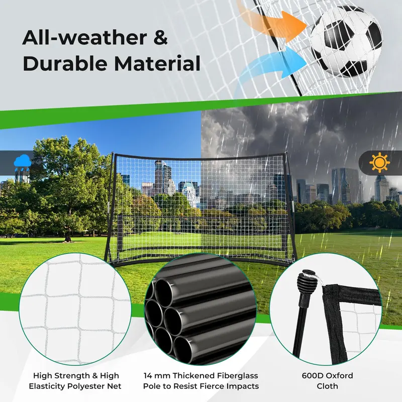 80" x 40" Dual-Function Soccer Rebounder Net with Portable Carry Bag for Skill Development