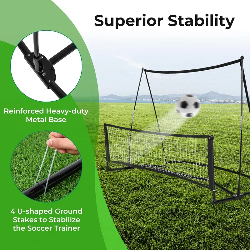 80" x 40" Dual-Function Soccer Rebounder Net with Portable Carry Bag for Skill Development