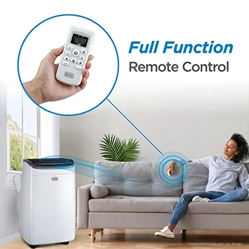 8,000 BTU Portable AC Unit – Cools Up to 350 Sq Ft, Includes Remote & Easy-Move Casters