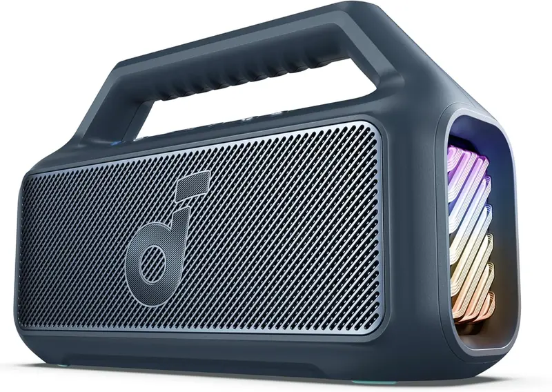 80W Waterproof Bluetooth Speaker – IPX7-Rated Portable Outdoor Speaker with BassUp 2.0, 24-Hour Playtime, RGB Lights & Custom EQ