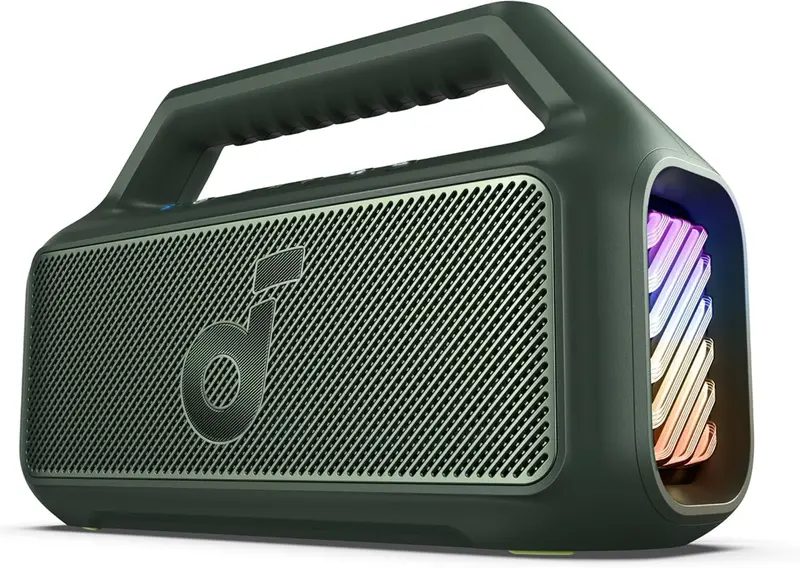 80W Waterproof Bluetooth Speaker – IPX7-Rated Portable Outdoor Speaker with BassUp 2.0, 24-Hour Playtime, RGB Lights & Custom EQ