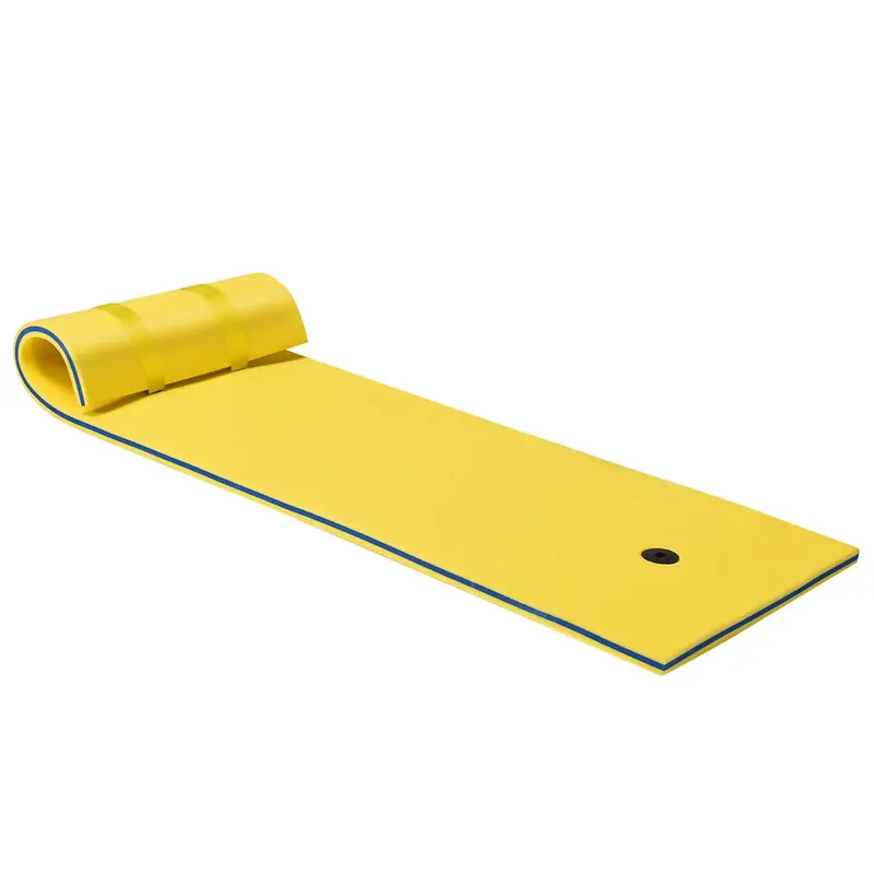 83" x 26" Floating Water Mat – Inflatable Pool Pad with Integrated Rolling Pillow Support