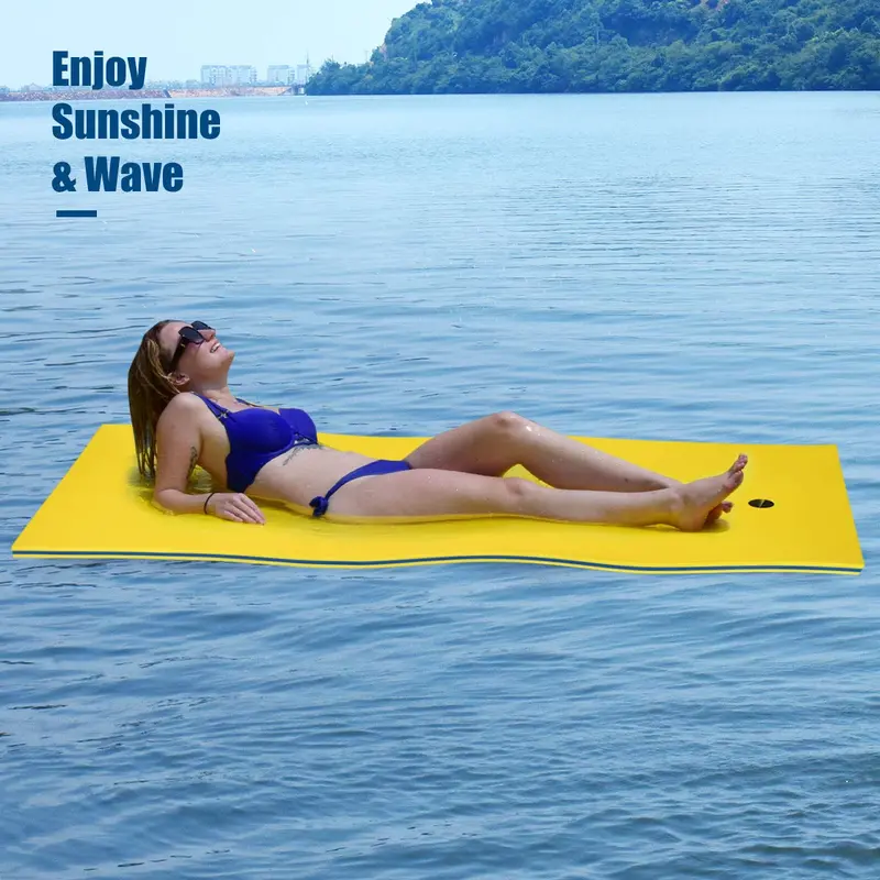 83" x 26" Floating Water Mat – Inflatable Pool Pad with Integrated Rolling Pillow Support