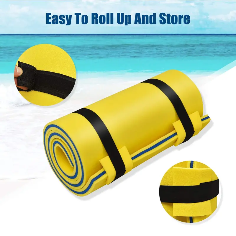 83" x 26" Floating Water Mat – Inflatable Pool Pad with Integrated Rolling Pillow Support