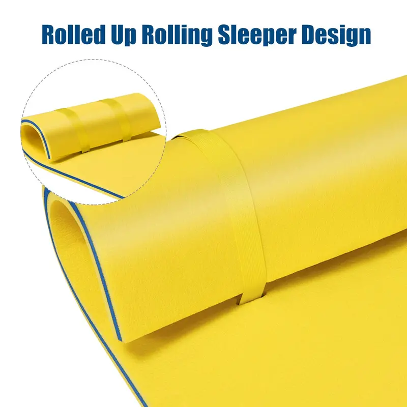 83" x 26" Floating Water Mat – Inflatable Pool Pad with Integrated Rolling Pillow Support