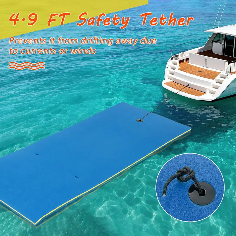 87-by-36-Inch Floating Water Mat with Rolling Pillow Design – Lily Pad Style