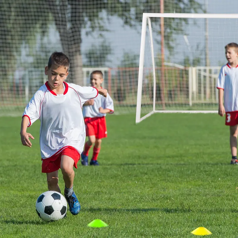 8ft x 6ft Durable Soccer Goal with Reinforced UPVC Frame and Heavy-Duty Netting 2