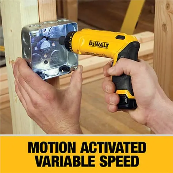 8V MAX Cordless Gyroscopic Screwdriver – Ergonomic Handle, Dual 1.0Ah Batteries, Charger & Carry Bag
