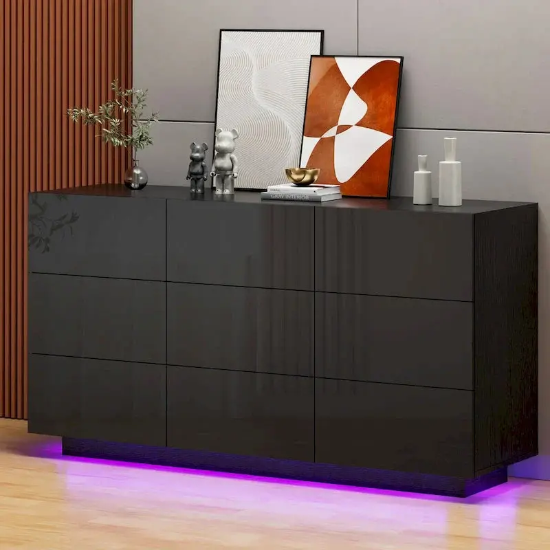 9-Drawer Bedroom Dresser Tower – Lighted Storage Cabinet with Vertical Organization System