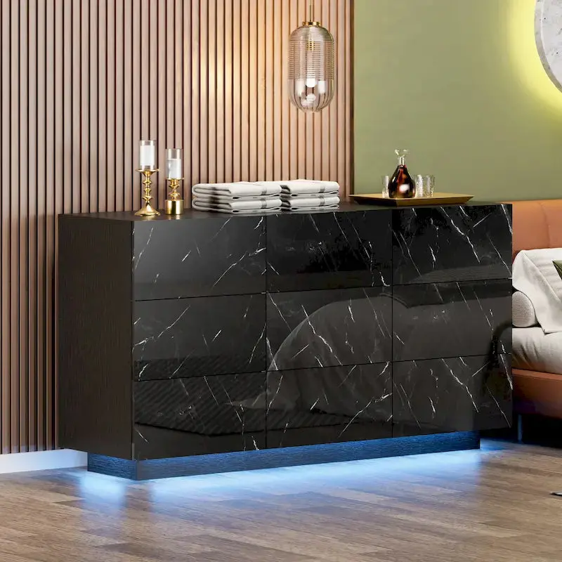 9-Drawer Bedroom Dresser Tower – Lighted Storage Cabinet with Vertical Organization System
