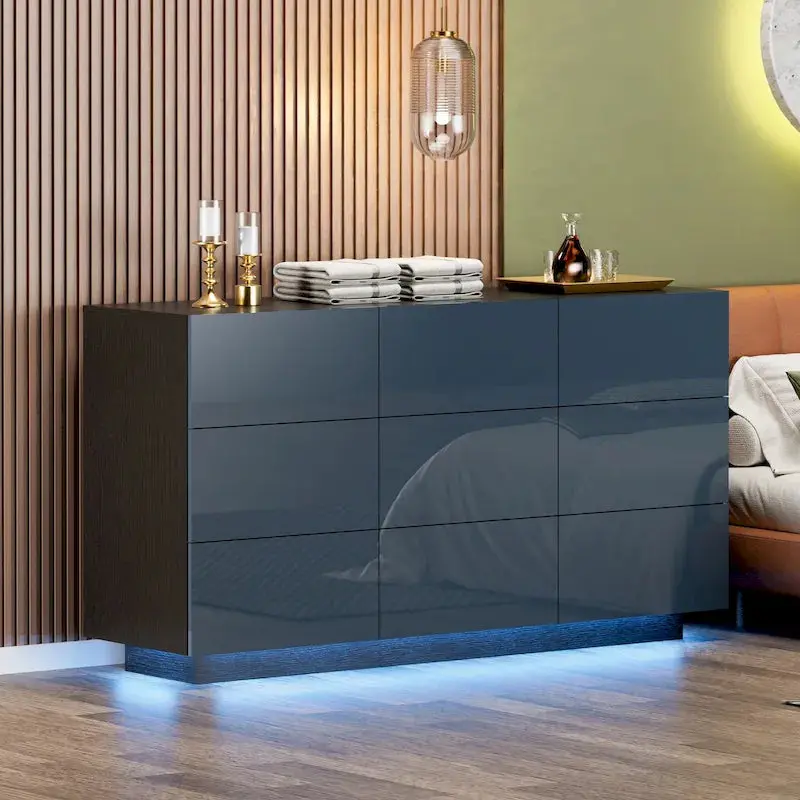 9-Drawer Bedroom Dresser Tower – Lighted Storage Cabinet with Vertical Organization System