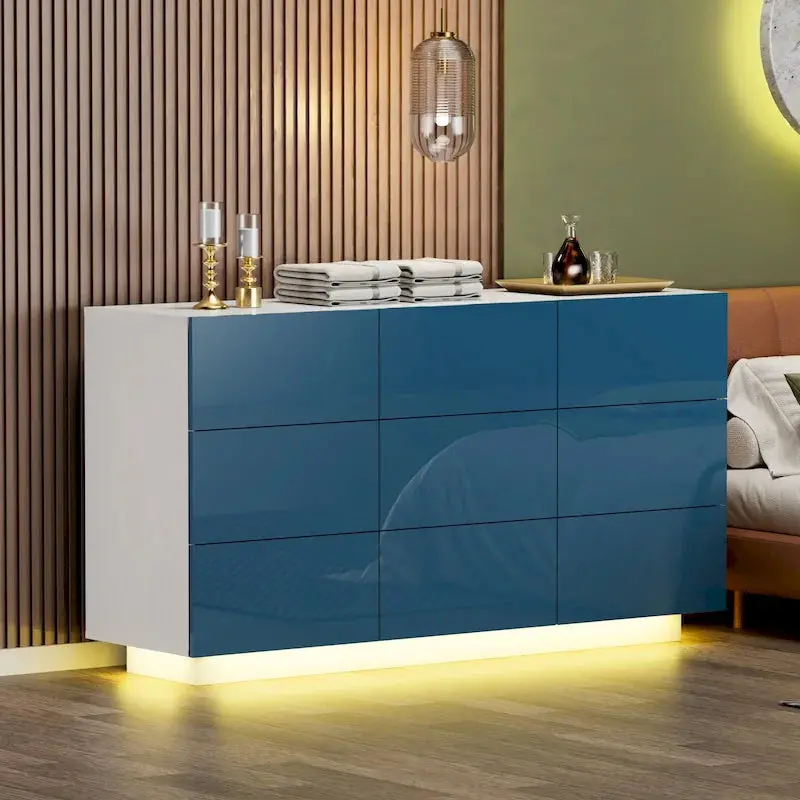 9-Drawer Bedroom Dresser Tower – Lighted Storage Cabinet with Vertical Organization System