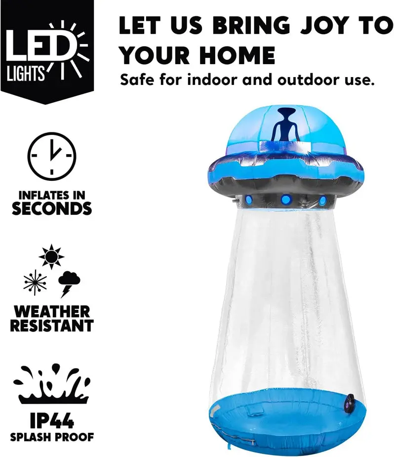 9-Foot Tall Inflatable UFO Yard Decoration – Animated Halloween Outdoor Display