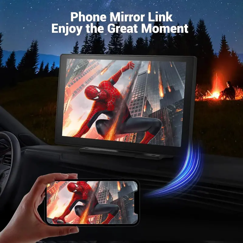 9-Inch Wireless Apple CarPlay & Android Auto Head Unit – 4K Dash Cam Stereo with 1080p Backup Camera, GPS, Voice Control & Bluetooth 2