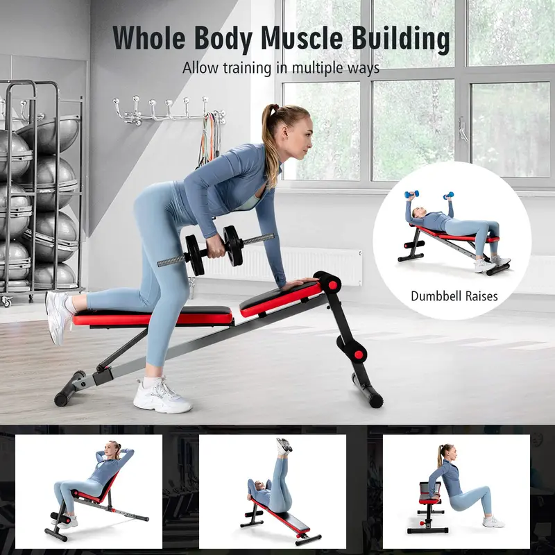 9-Position Adjustable Weight Bench for Strength Training