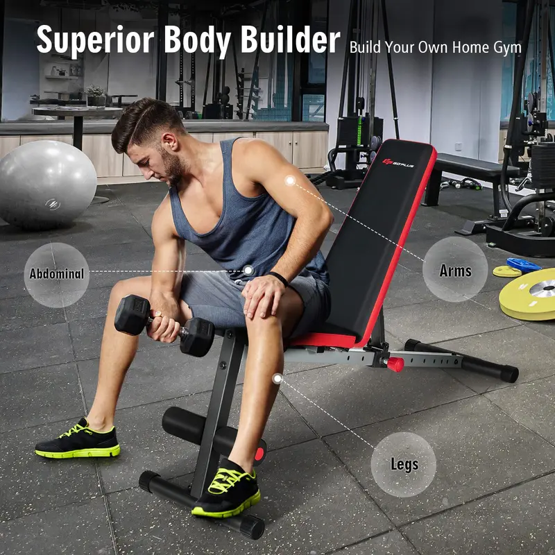 9-Position Adjustable Weight Bench for Strength Training